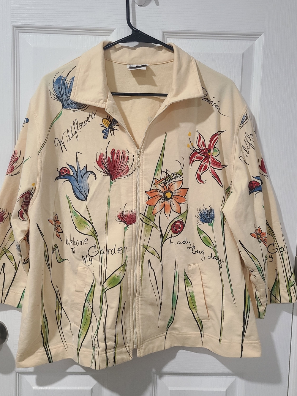 Vintage Nikki "Welcome to My Garden" Zip Jacket 🌸 Cottagecore / Grandmacore